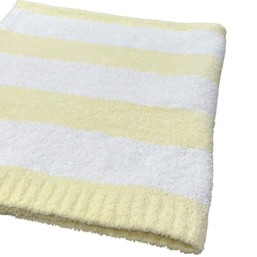 Cloud Island Chenille Stripe Baby Blanket Yellow White Stripe 30x40 in Soft Cozy - Picture 5 of 13